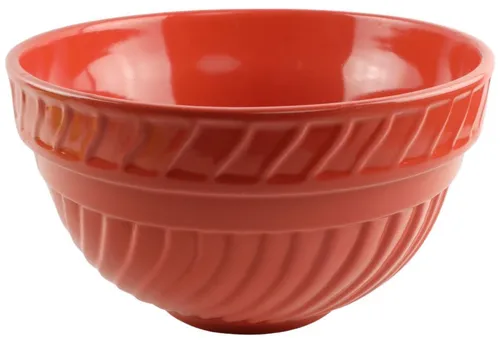 Antique Red Ceramic Mixing Bowl
