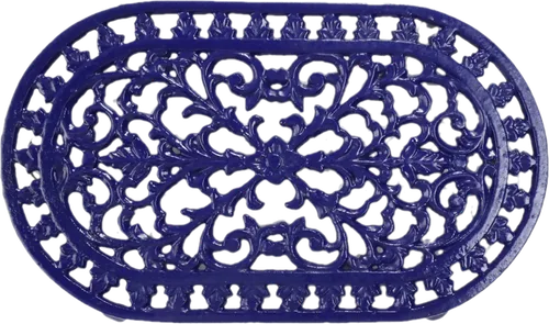 Navy Blue Oval Cast Iron Trivet