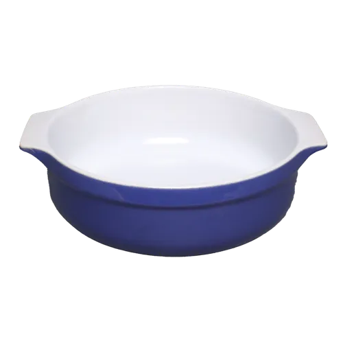 Blue Round Ceramic Baking Dish