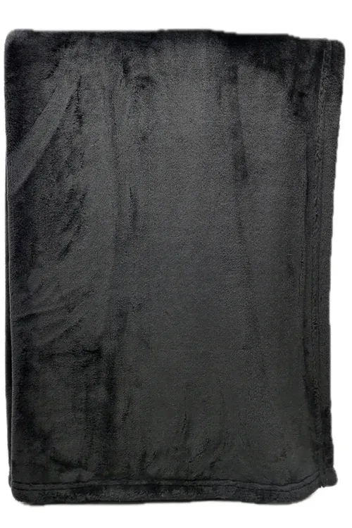Solid Black Fleece Throw Blanket