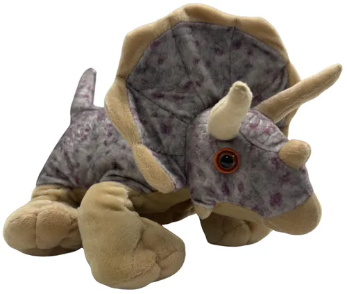 Brown & Grey Triceratops Dinosaur Plush