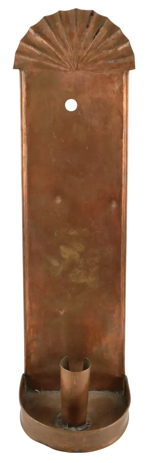 Antique Hammered Copper Wall Candle Holder