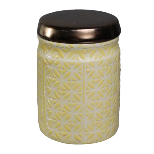 Mellow Yellow Storage Jar With Brass Lid