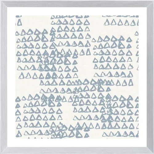 Blue Abstract Motif II On Paper With White Frame 