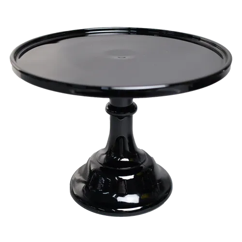 Gloss Black Glass Cake Stand - Large