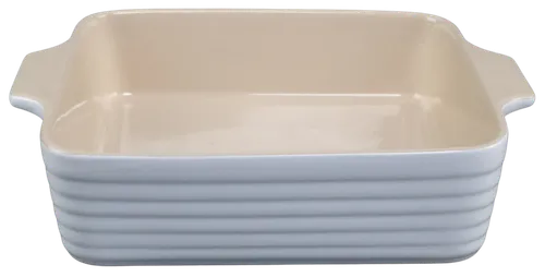White Ribbed Ceramic Baking Dish