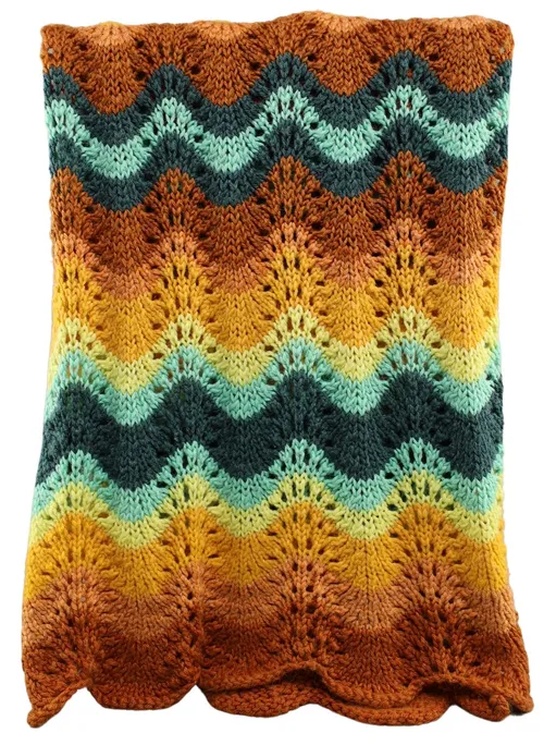 Orange & Yellow & Green Afghan Throw Blanket