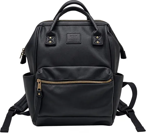 Black Textured Leather Purse-Backpack Hybrid