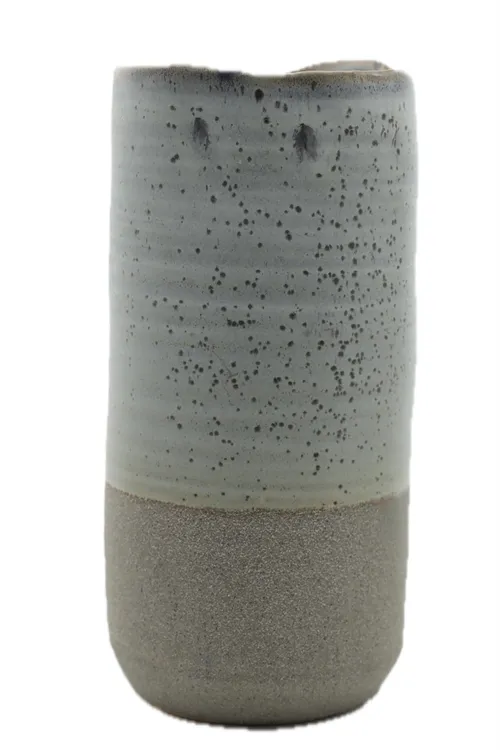Grey & Blue Half & Half Speckled Ceramic Vase