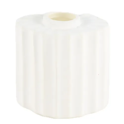 White Corrugated Ceramic Bud Vase