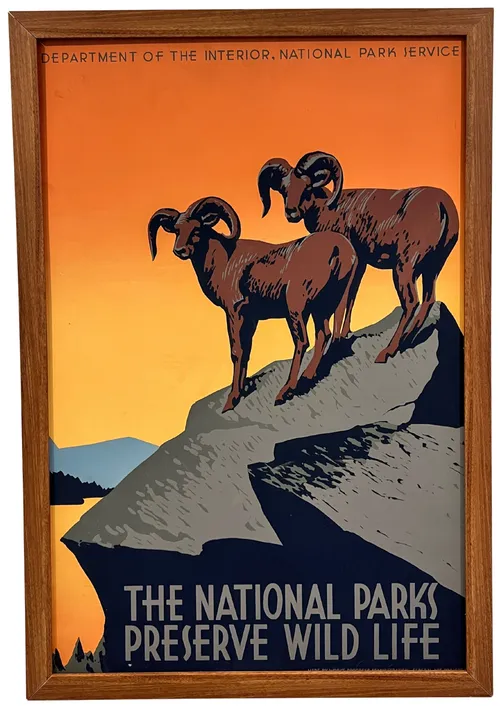 National Park In Wood Frame