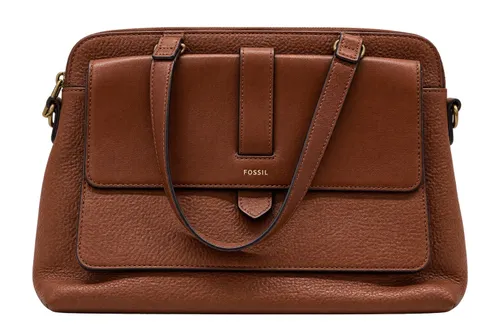 Structured Cognac-Brown Leather Handbag