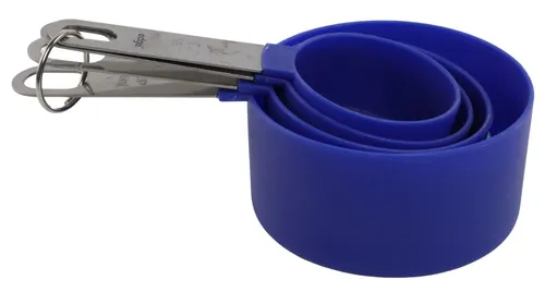 Royal Blue Plastic & Metal Measuring Cup Set