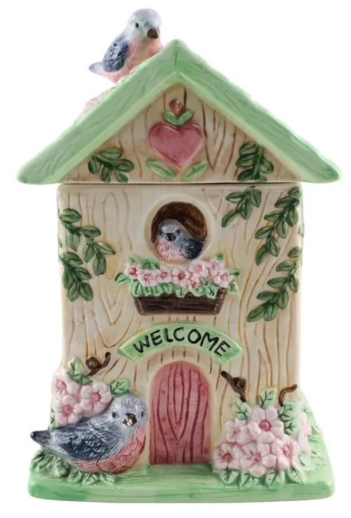 Ceramic Birdhouse Cookie Jar
