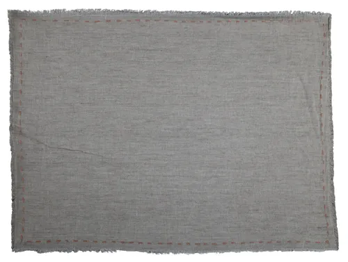 Light Grey With Peach Stitch Rectangular Placemat