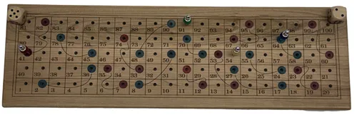 Wood Snakes & Ladders Game Board
