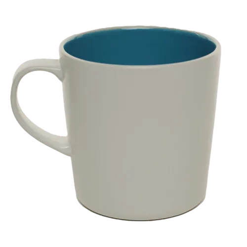 White Ceramic Mug With Blue Interior