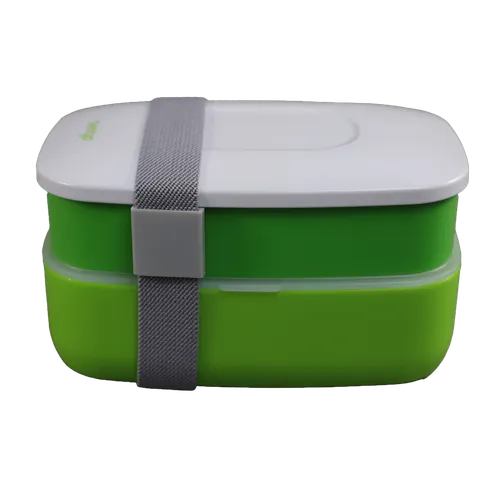Parakeet Green & Chartreuse Green Plastic Travel Lunch Container Set