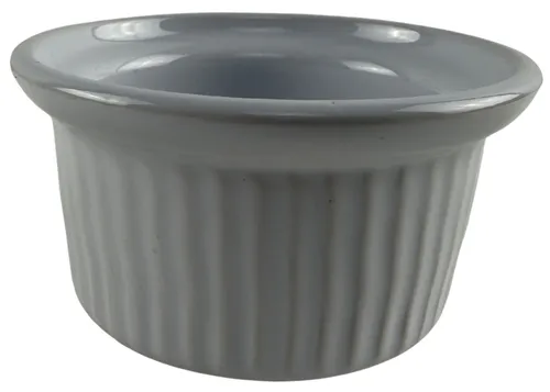 White Ribbed Stoneware Ramekin