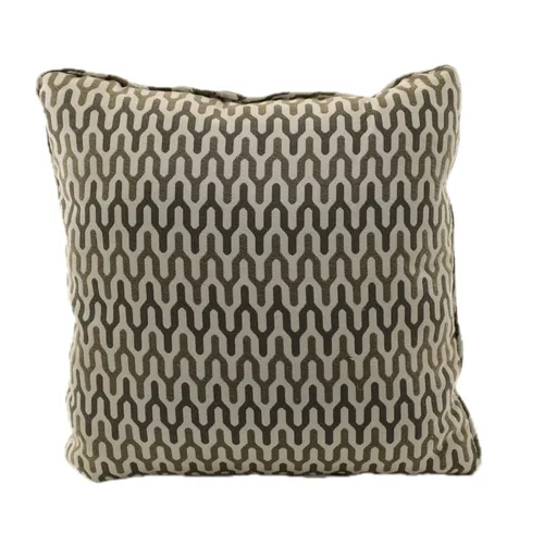 White & Greyish Brown Modern Drop Down Pattern Throw Pillow