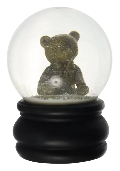 Bear Snowglobe With Black Base