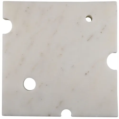 White Marble Wedge Swiss Cheese Cutting Board
