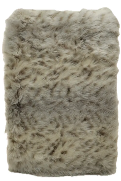 White Snow Leopard Faux Fur Throw Blanket