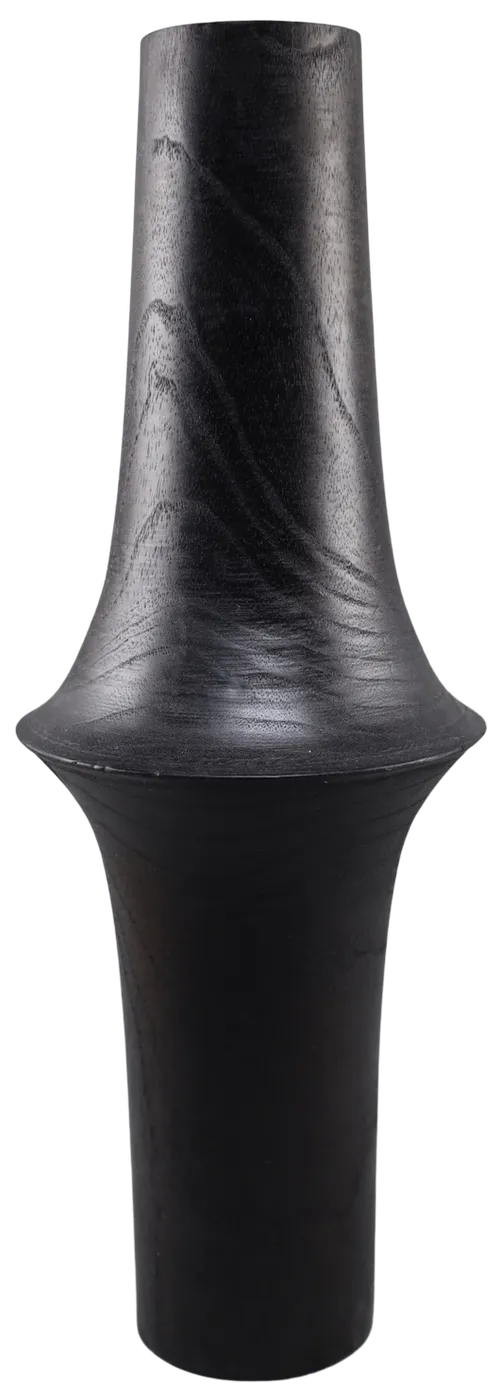 Black Carved Wood Vase