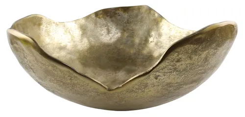Gold Metal Wave Decorative Bowl