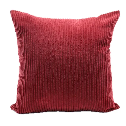 Dark Scarlet Corduroy Throw Pillow