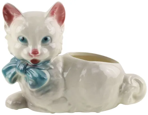 Vintage Ceramic Cat Plant Pot