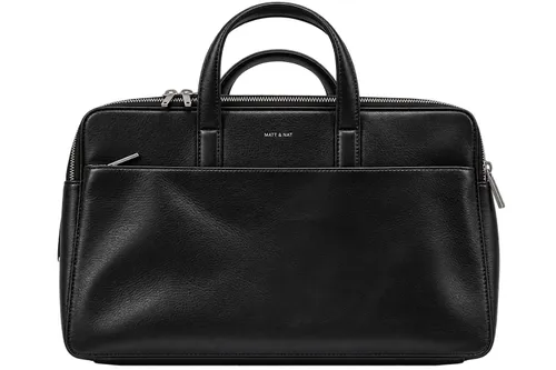 Distressed Black Leather Briefcase / Laptop Bag