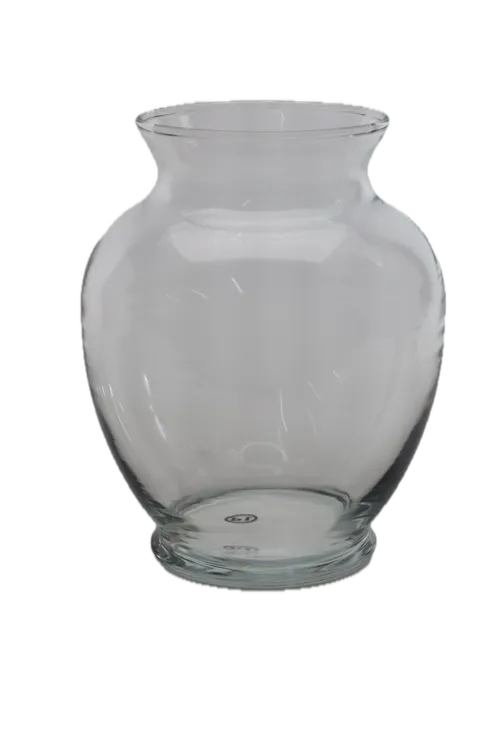 Mid Sized Pear Shaped Clear Glass Vase