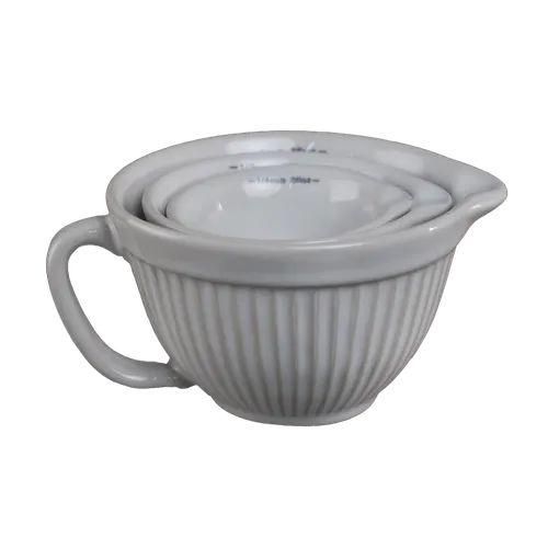 White Ceramic 3 Piece Measuring Cup Set