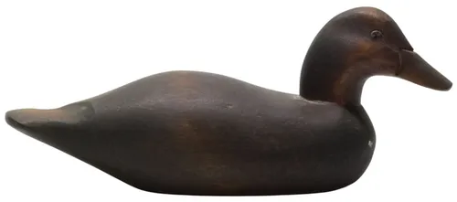 Dark Wood Carved Duck Decoy
