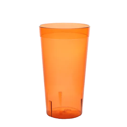 Orange Acrylic Tumbler Glass With Pitted Effect