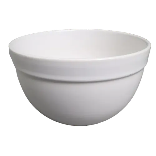 White Ceramic Rimmed Mixing Bowl -Small