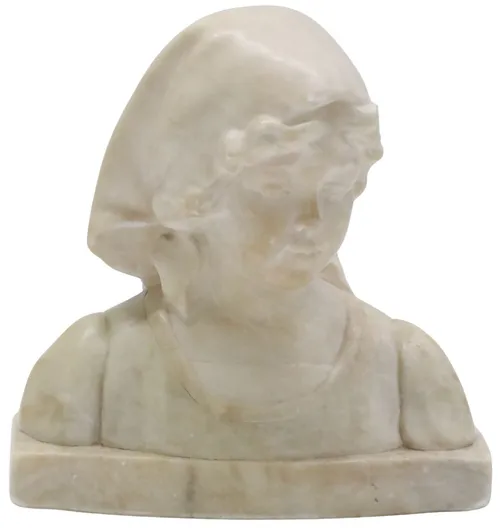 White Marble Bust Of Child