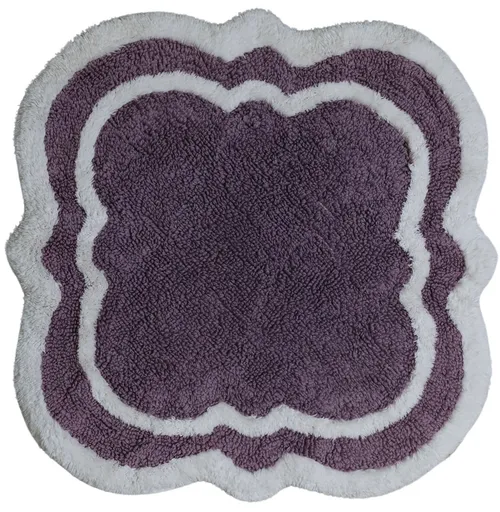 Purple & White Throw Rug 2' W x 2' L
