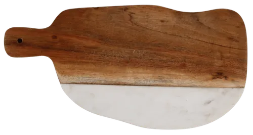 Wood & Marble Paddle Cutting Board