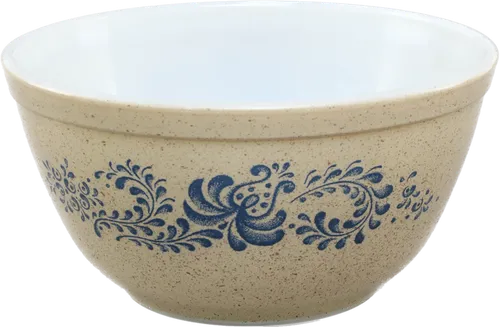 Beige & Blue Patterned Mixing Bowl - Medium