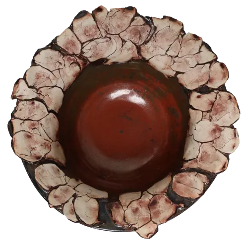 Brown Crusted Deep Dish Ceramic Bowl