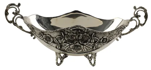 Silver Ornate Metal Jardiniere Planter