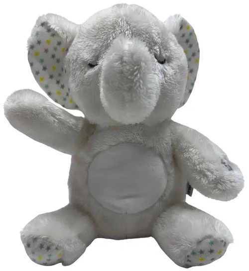 White Stuffed Elephant With Light Up Tummy