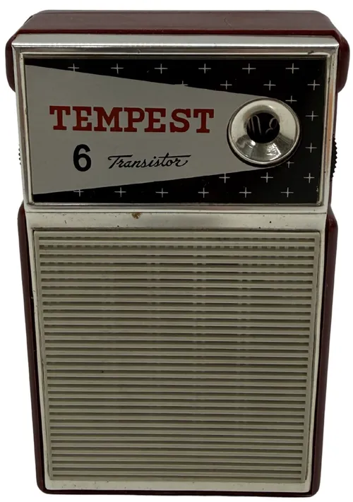 Vintage Red & Silver Portable Transistor Radio