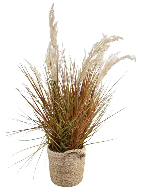 Artificial Dried Grasses With Jute Pot