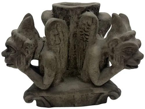 Concrete Three Gargoyle Candle Holder
