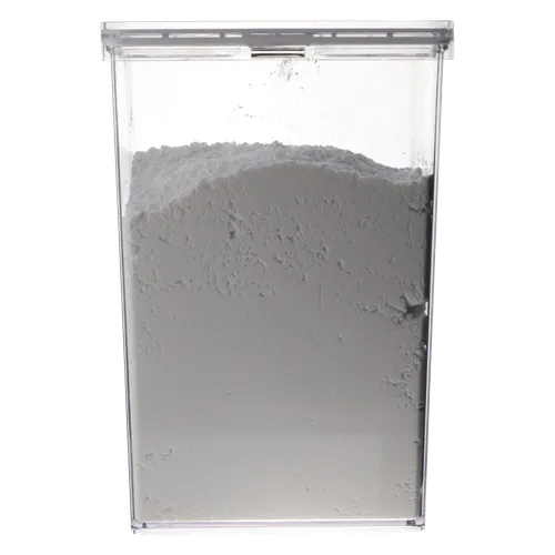 Clear Plastic Container With Lid Containing Icing Sugar
