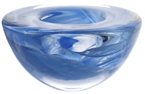 Atol Blue Swirl Glass Votive Holder