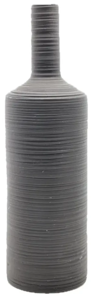 Black Matte Mummy Wrapped Ceramic Vase Bottle